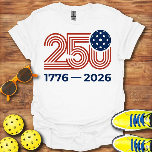 USA 250 Years 1776-2026 Pickleball T-Shirt Unisex Cotton