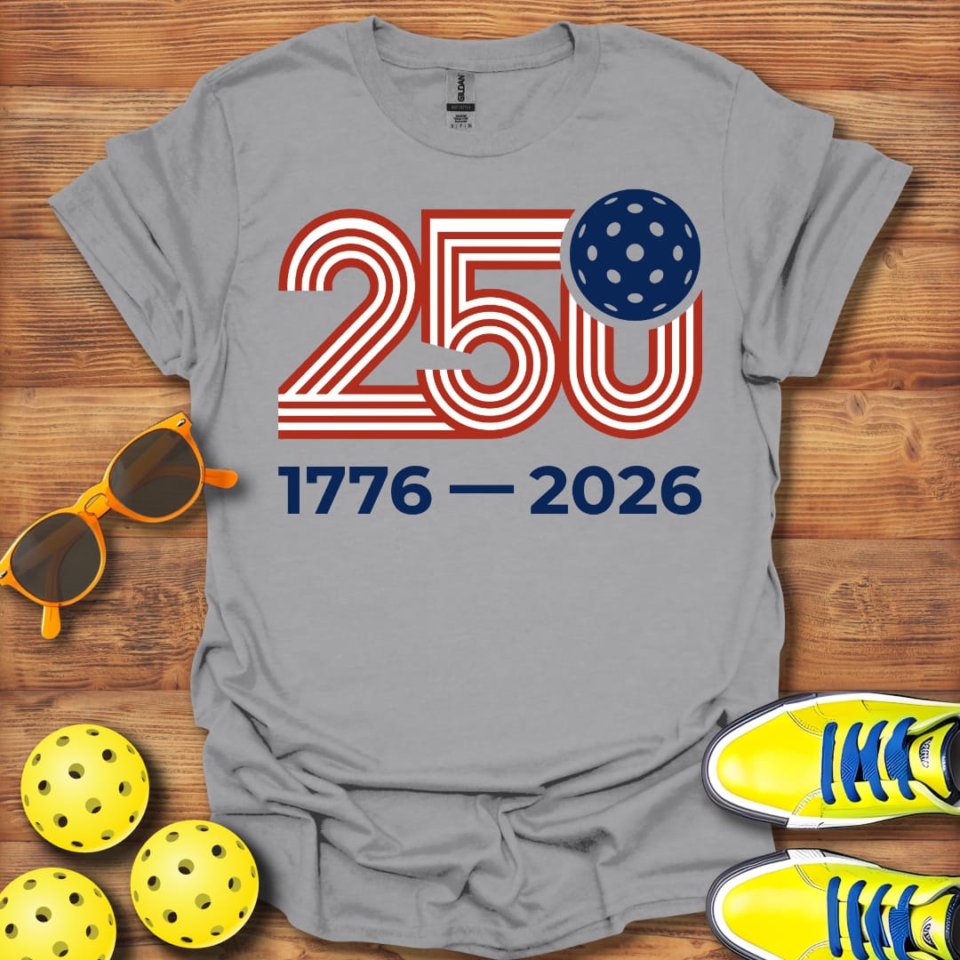 USA 250 Years 1776-2026 Pickleball T-Shirt Unisex Cotton