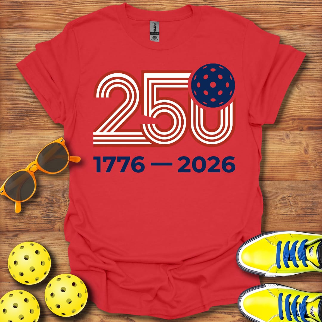 USA 250 Years 1776-2026 Pickleball T-Shirt Unisex Cotton