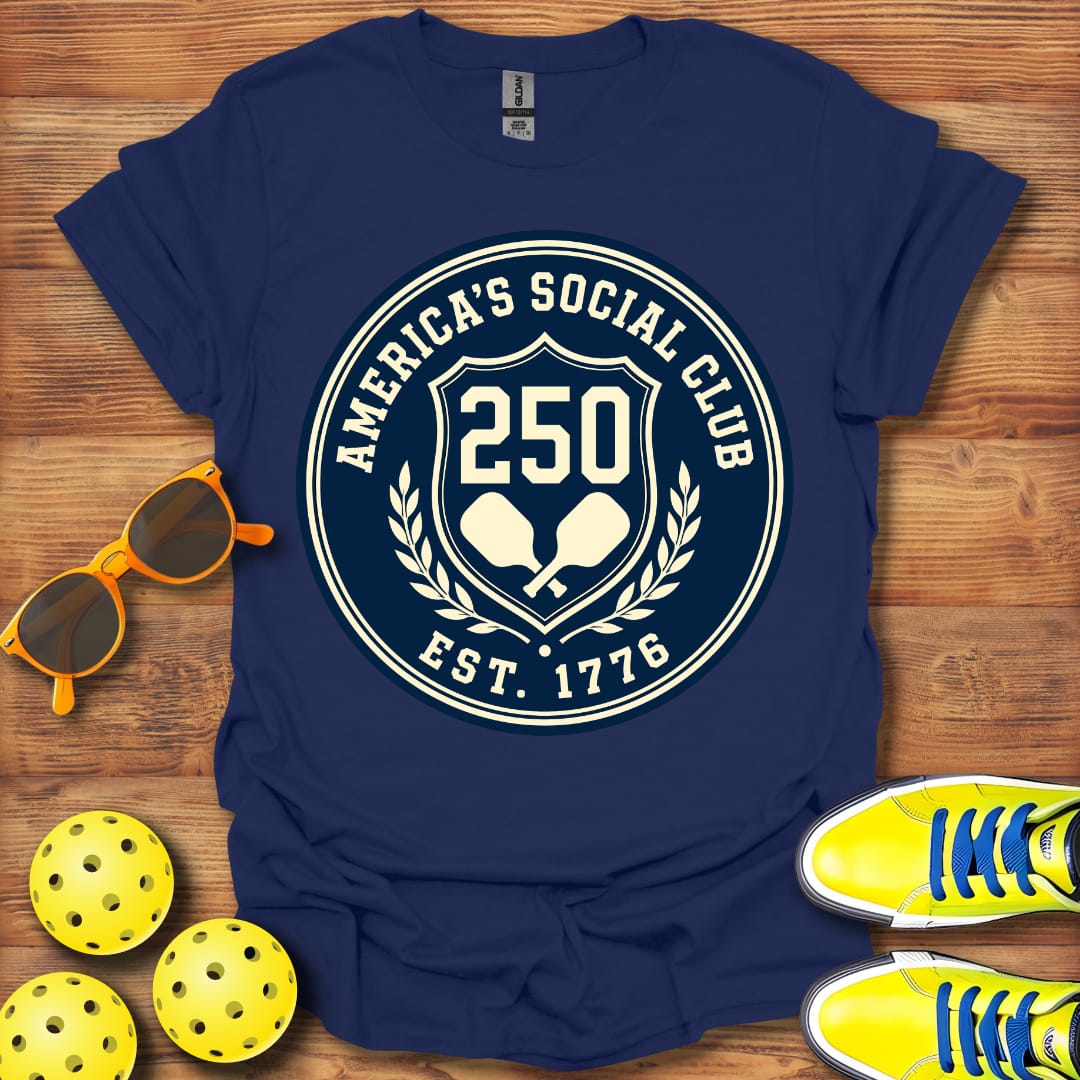 America's Social Club Pickleball T-Shirt Unisex Cotton
