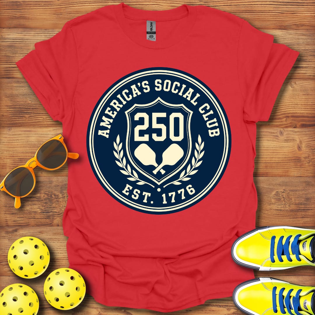 America's Social Club Pickleball T-Shirt Unisex Cotton