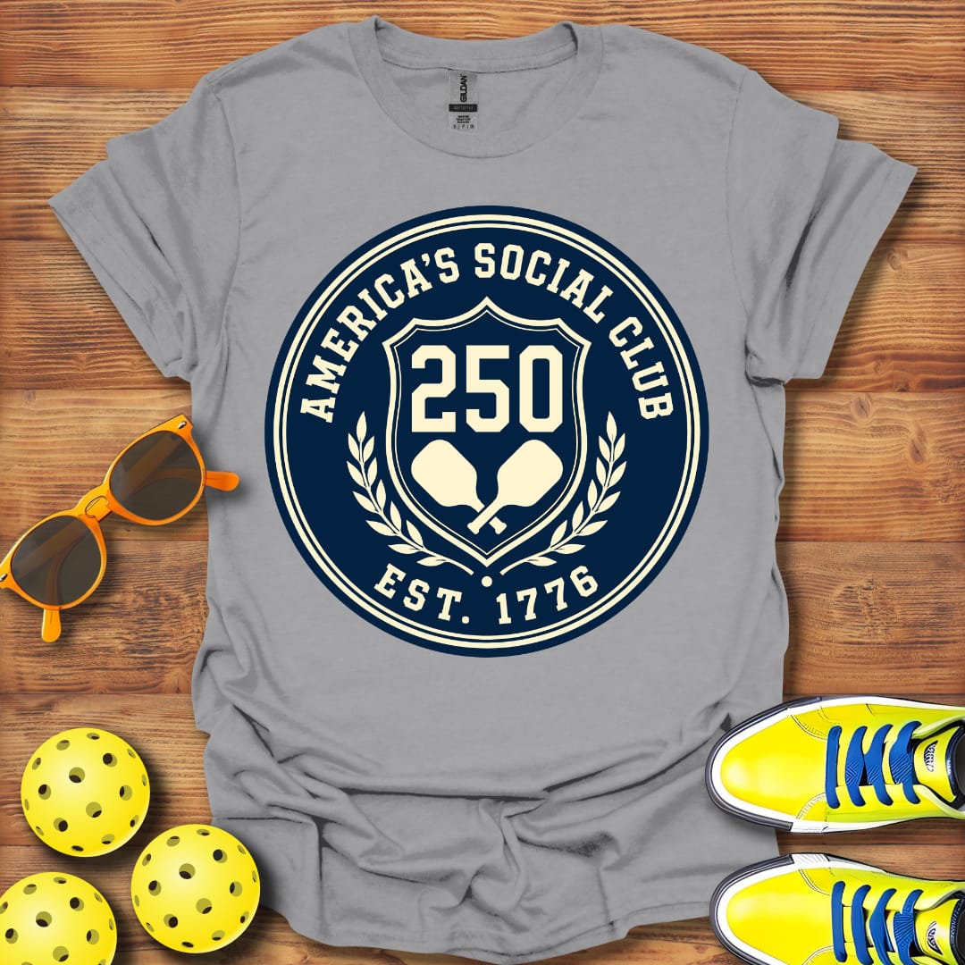 America's Social Club Pickleball T-Shirt Unisex Cotton