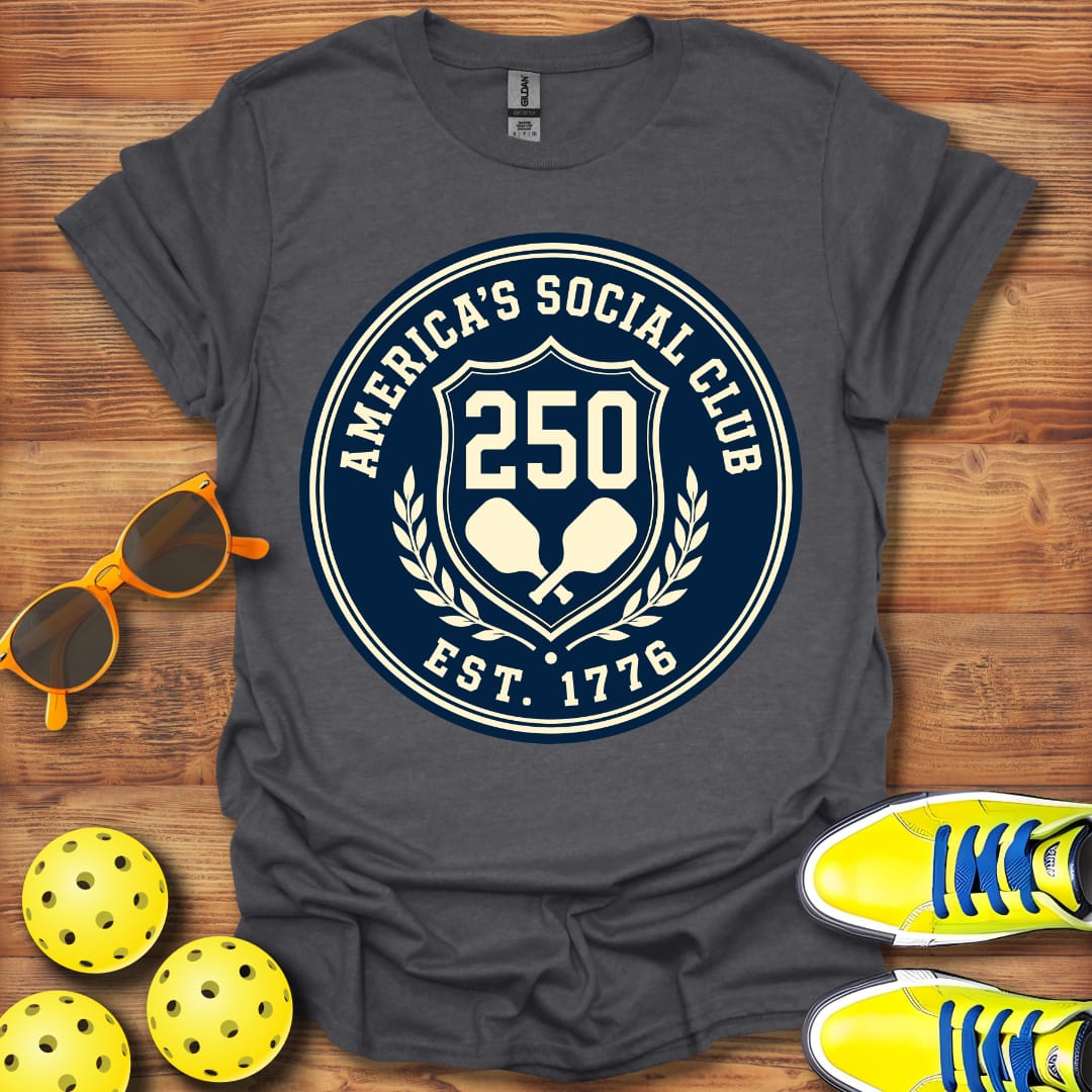 America's Social Club Pickleball T-Shirt Unisex Cotton
