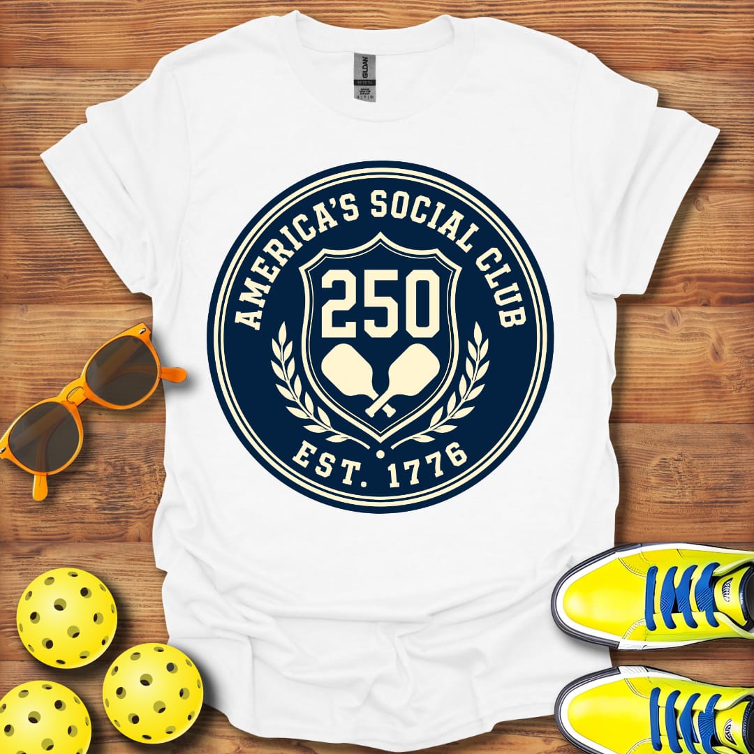 America's Social Club Pickleball T-Shirt Unisex Cotton