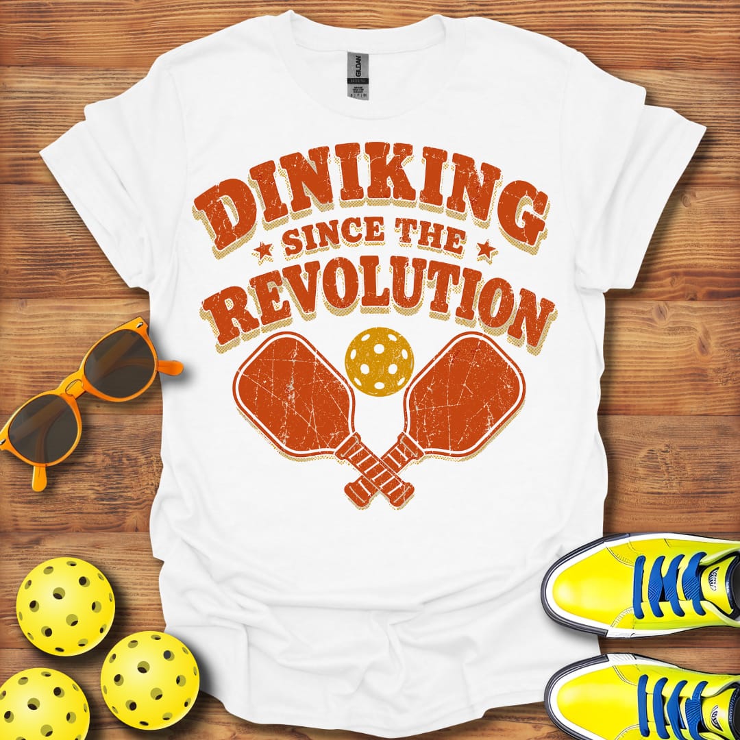Dinking Since The Revolution Pickleball T-Shirt Unisex Cotton