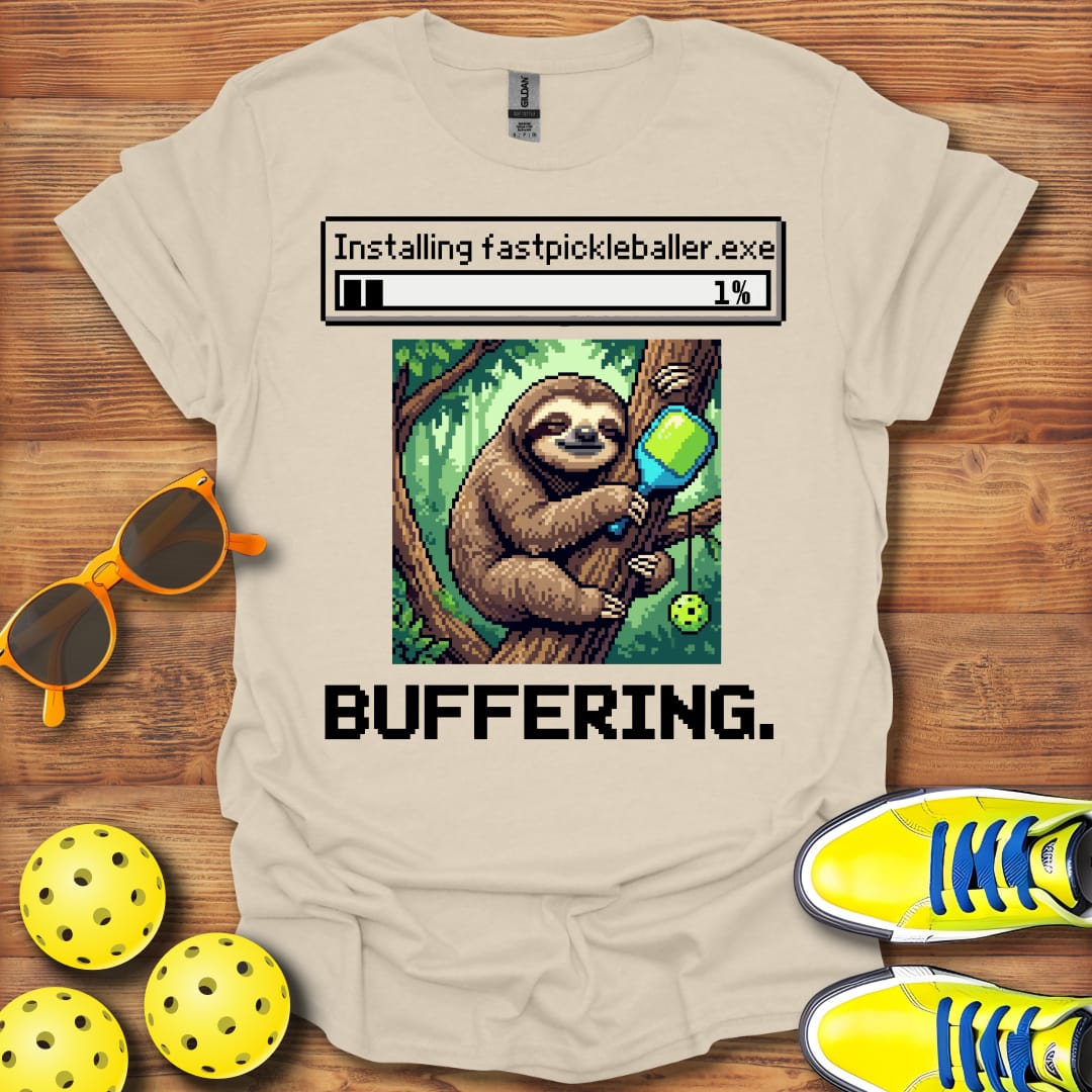 Unisex Cotton Pickleball Funny Sloth T-Shirt