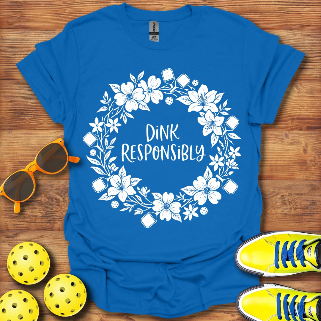 Dink Responsibly Wreath Unisex Pickleball T-Shirt