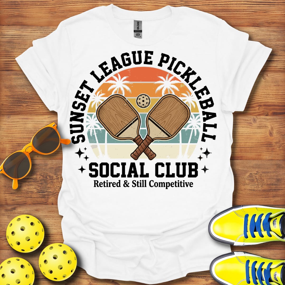 Sunset League Retirement Unisex Pickleball T-Shirt