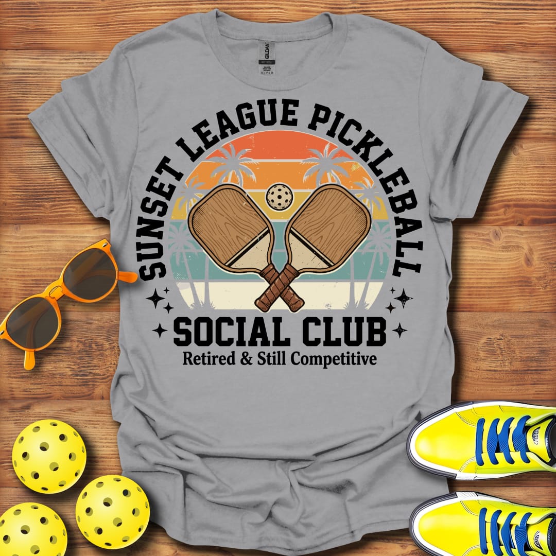 Sunset League Retirement Unisex Pickleball T-Shirt