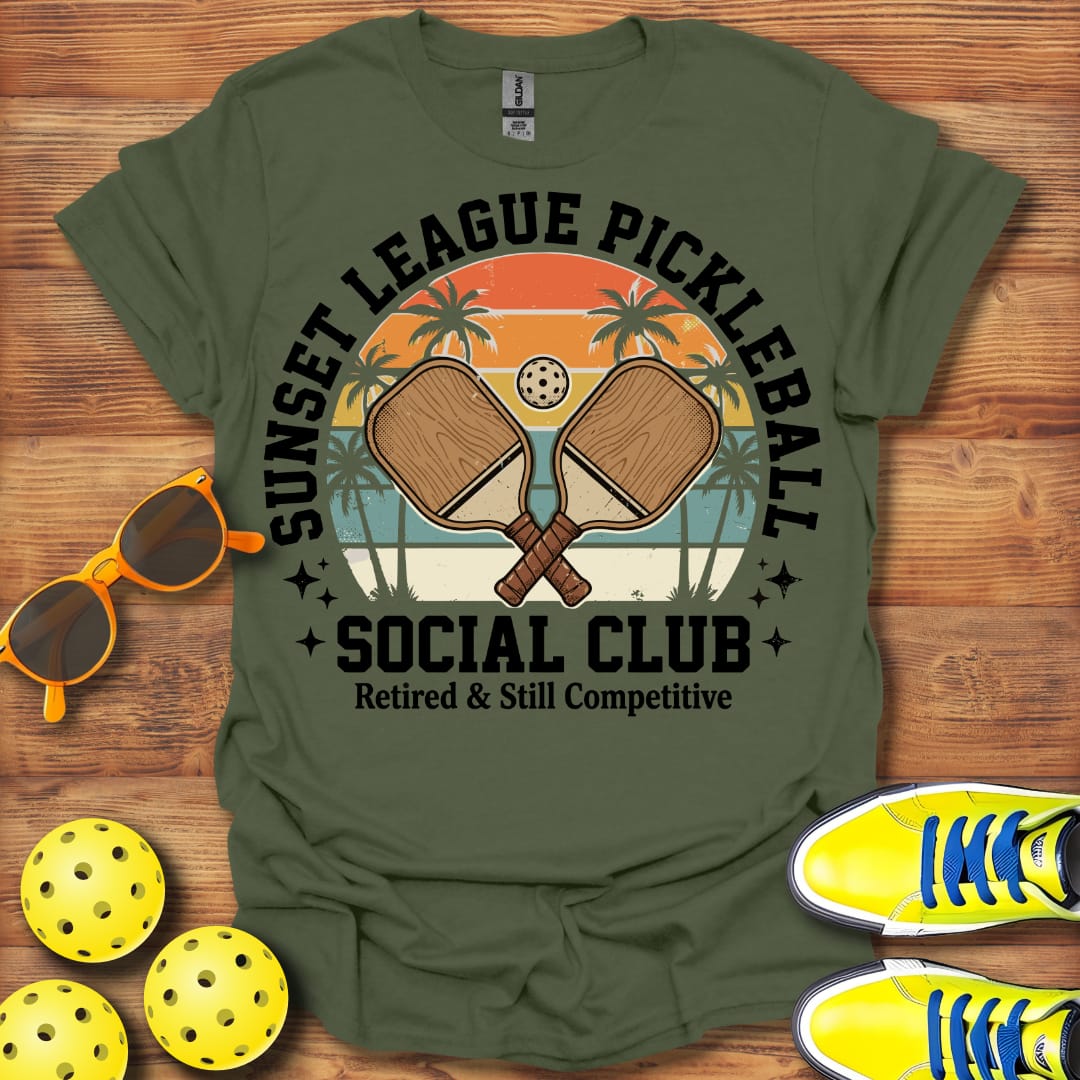 Sunset League Retirement Unisex Pickleball T-Shirt
