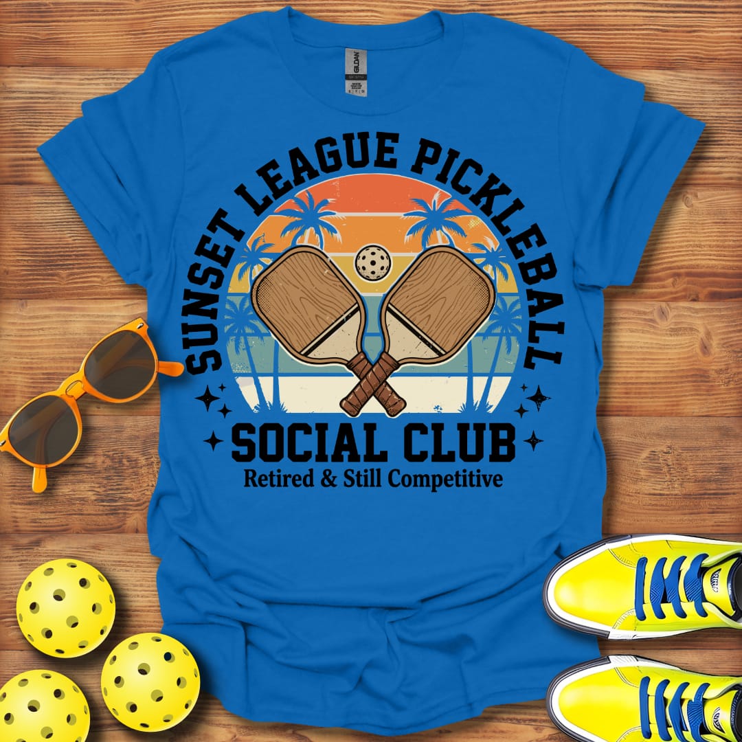 Sunset League Retirement Unisex Pickleball T-Shirt