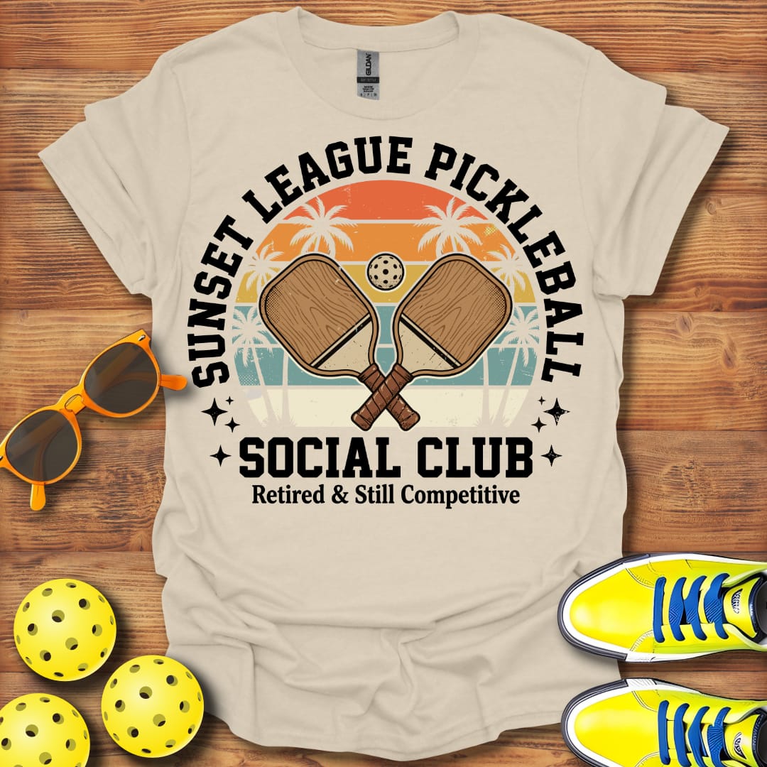 Sunset League Retirement Unisex Pickleball T-Shirt