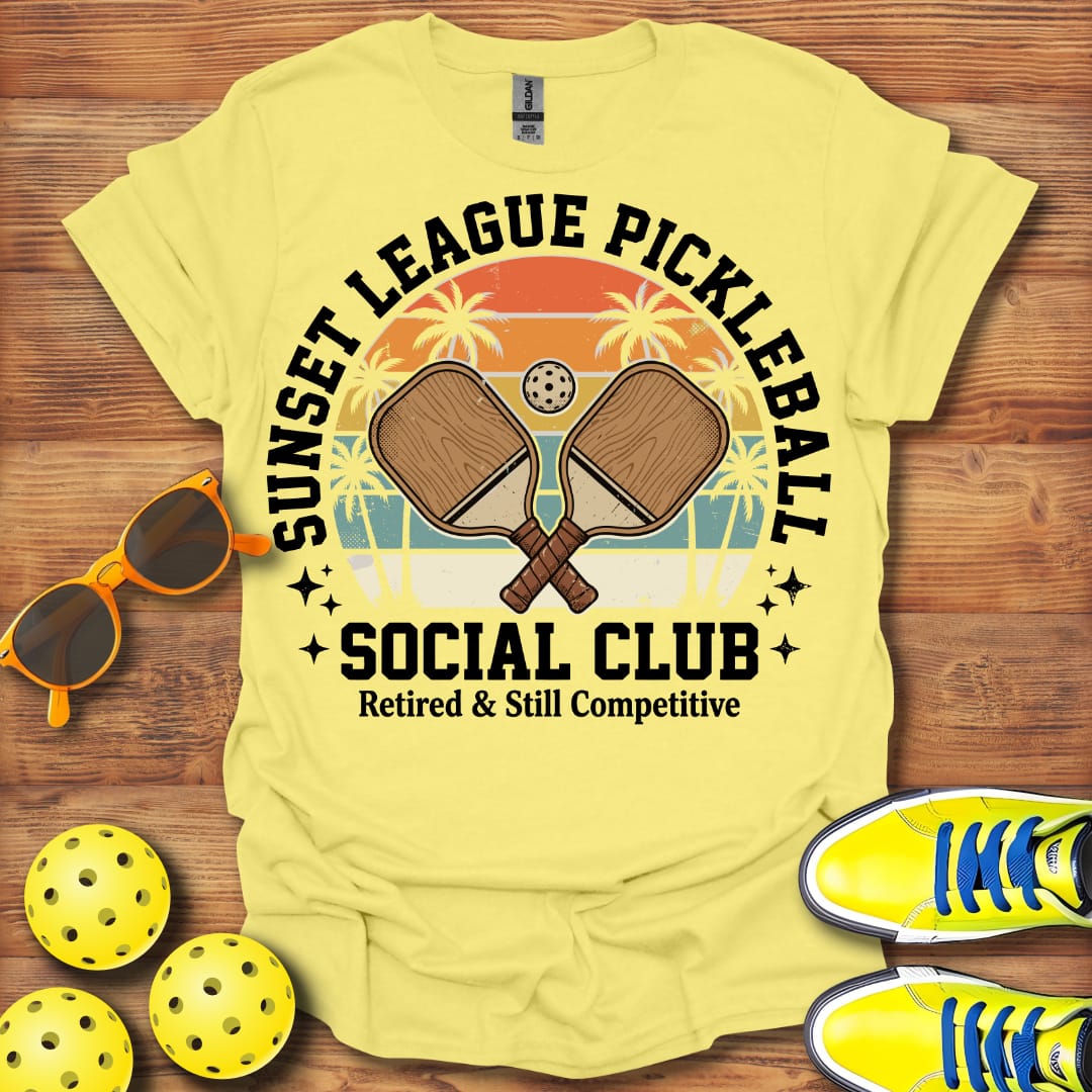Sunset League Retirement Unisex Pickleball T-Shirt