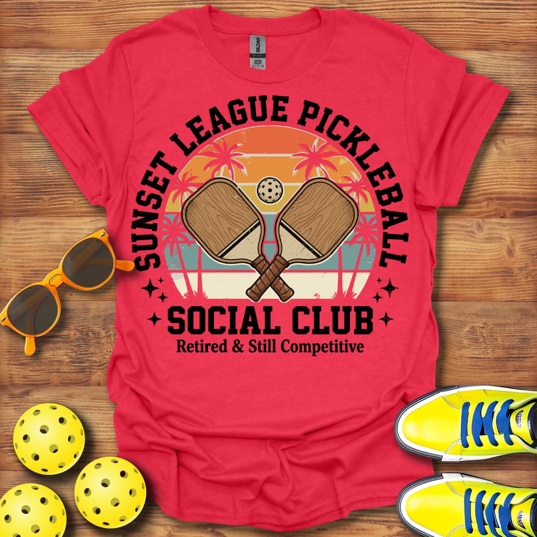 Sunset League Retirement Unisex Pickleball T-Shirt