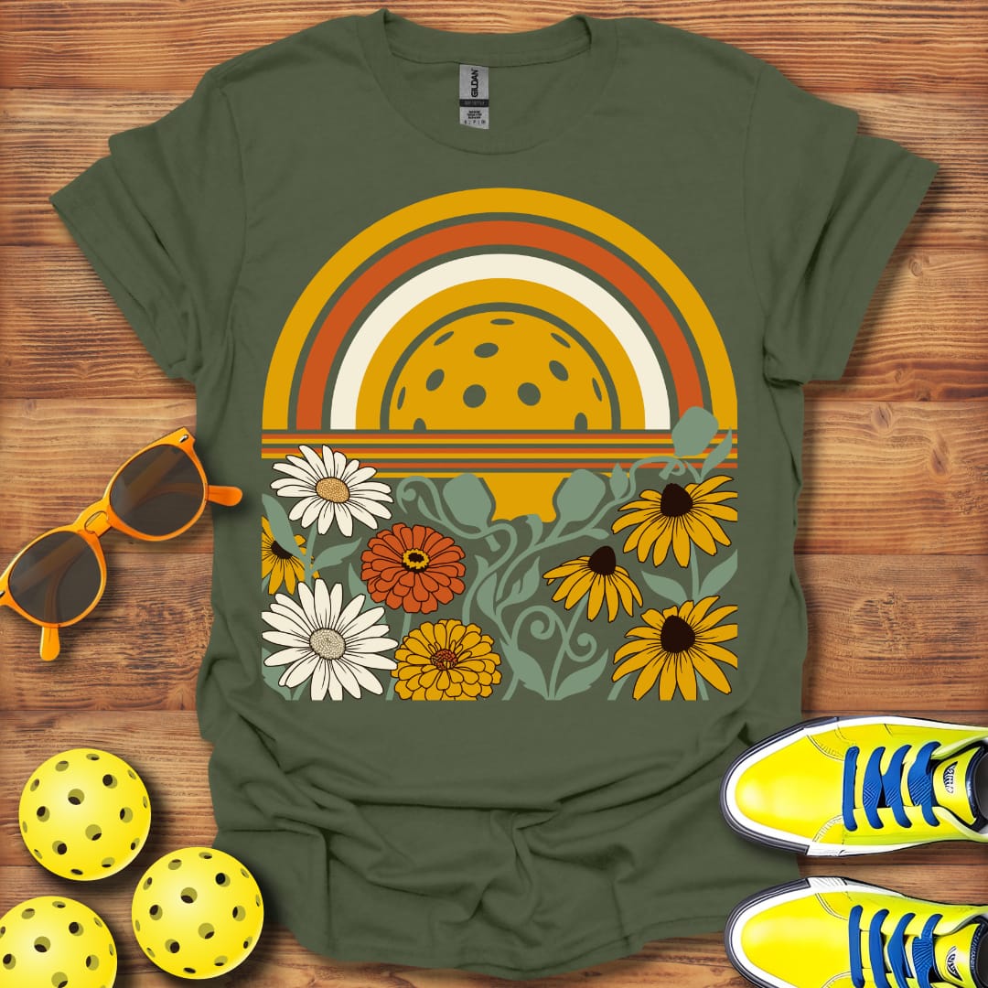 Zinnias Flower Pickleball Unisex T-Shirt