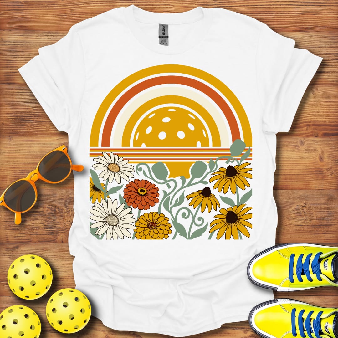 Zinnias Flower Pickleball Unisex T-Shirt