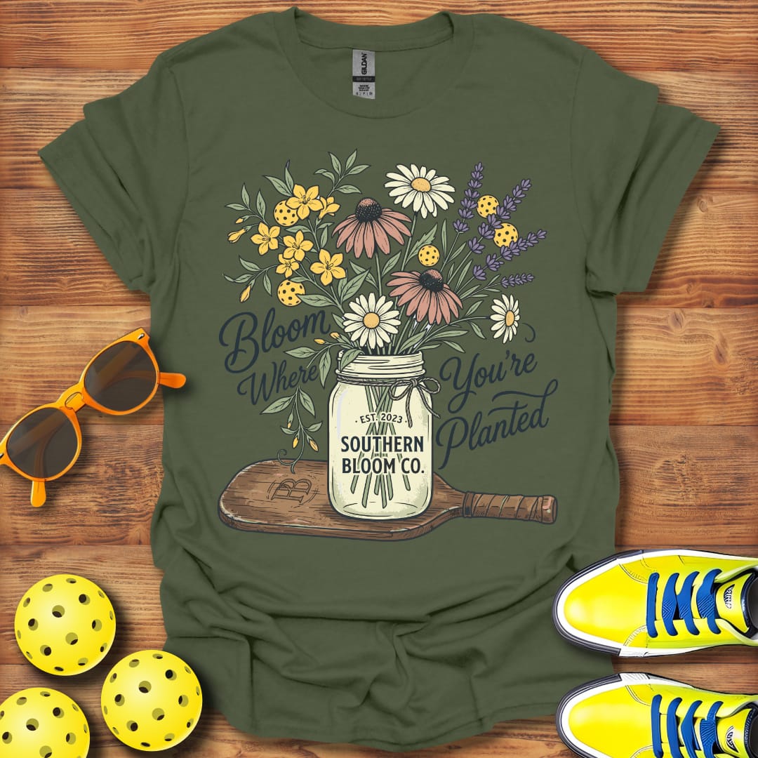 Bloom Where You're Planted Pickleball Unisex T-Shirt
