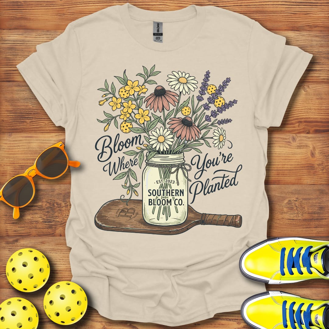 Bloom Where You're Planted Pickleball Unisex T-Shirt