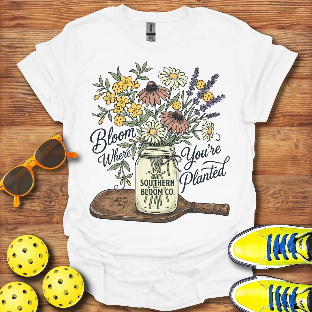 Bloom Where You're Planted Pickleball Unisex T-Shirt