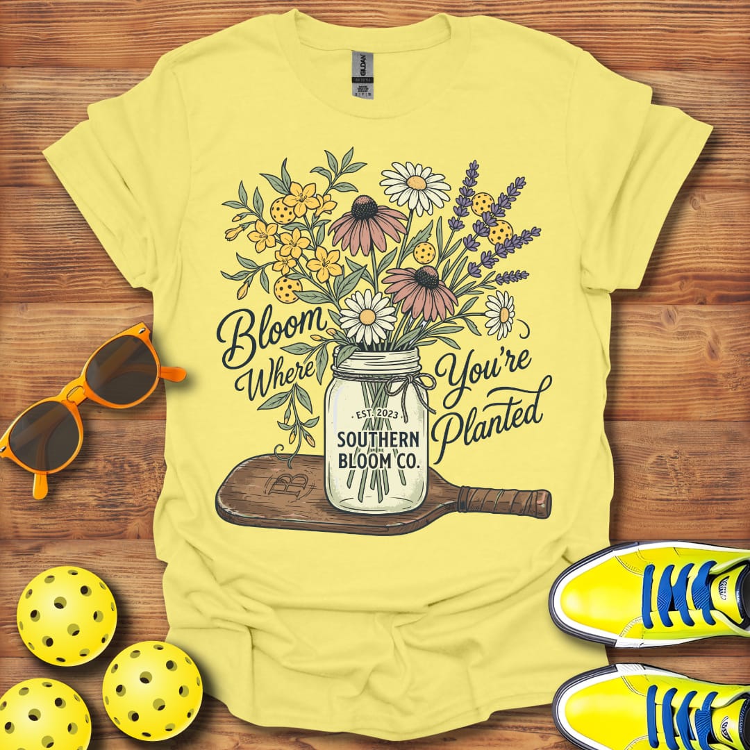 Bloom Where You're Planted Pickleball Unisex T-Shirt