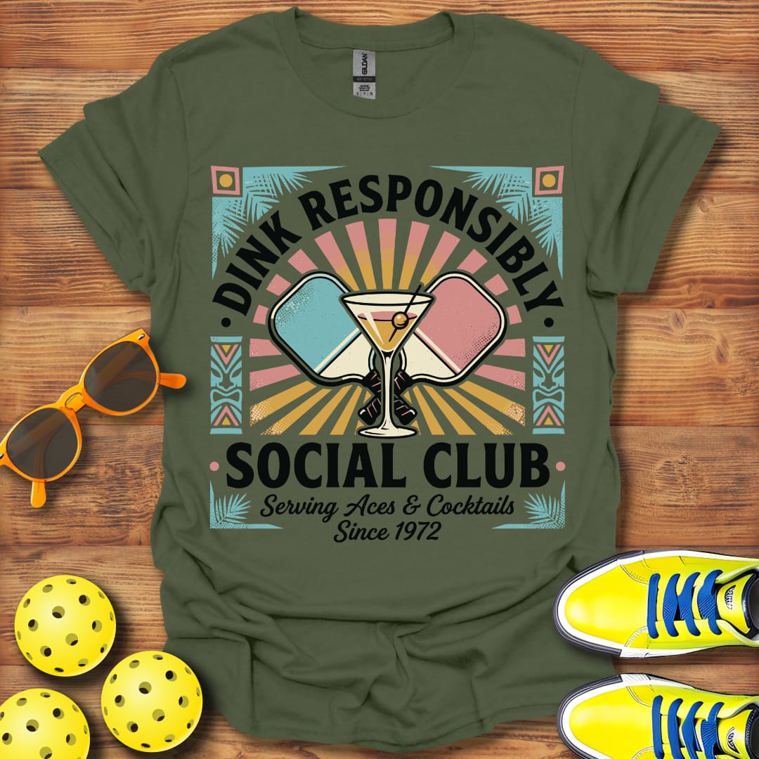 Dink Responsibly Social Club Pickleball Unisex T-Shirt