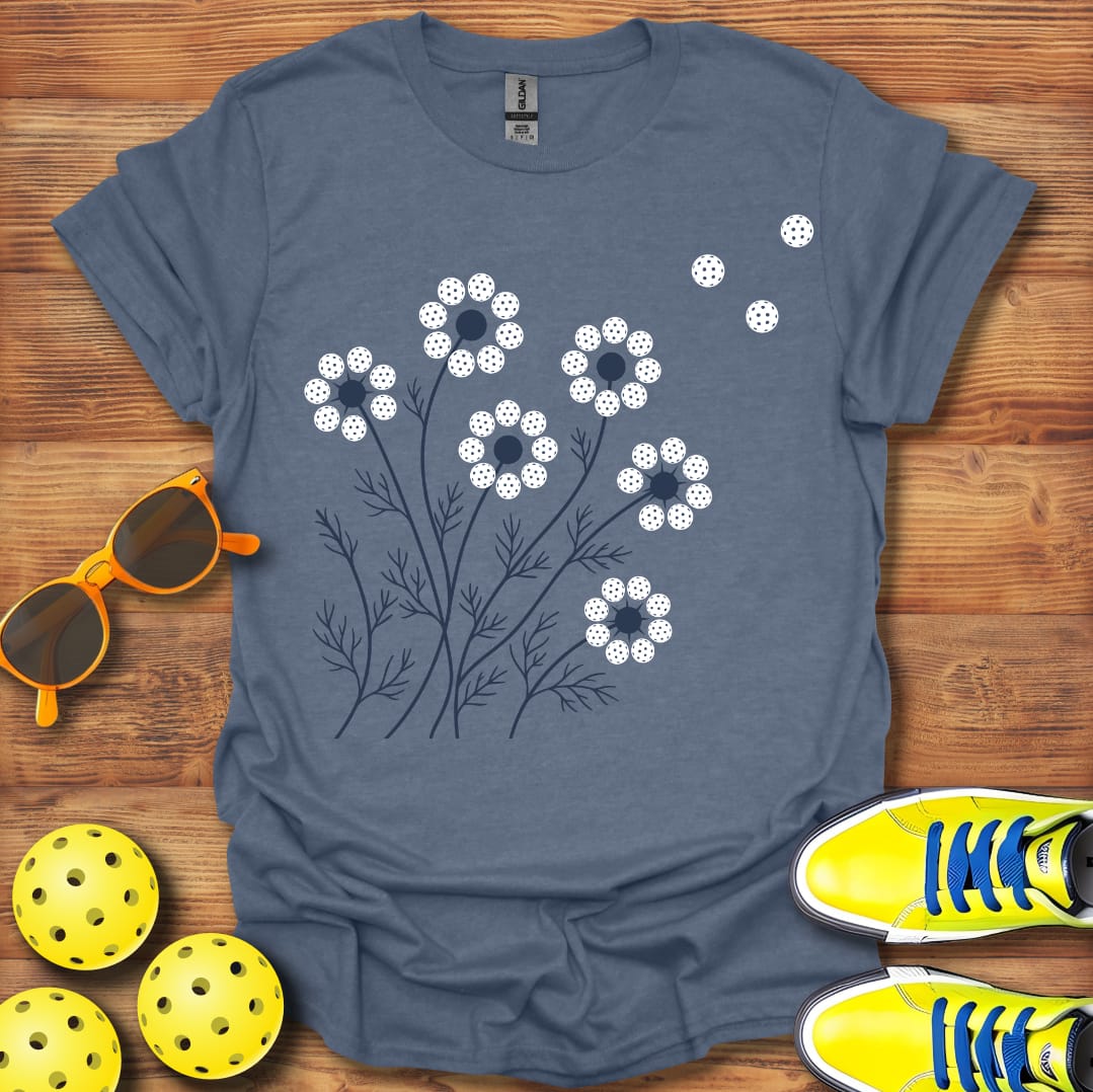 Cosmos Breeze Floral Pickleball  Unisex T-Shirt