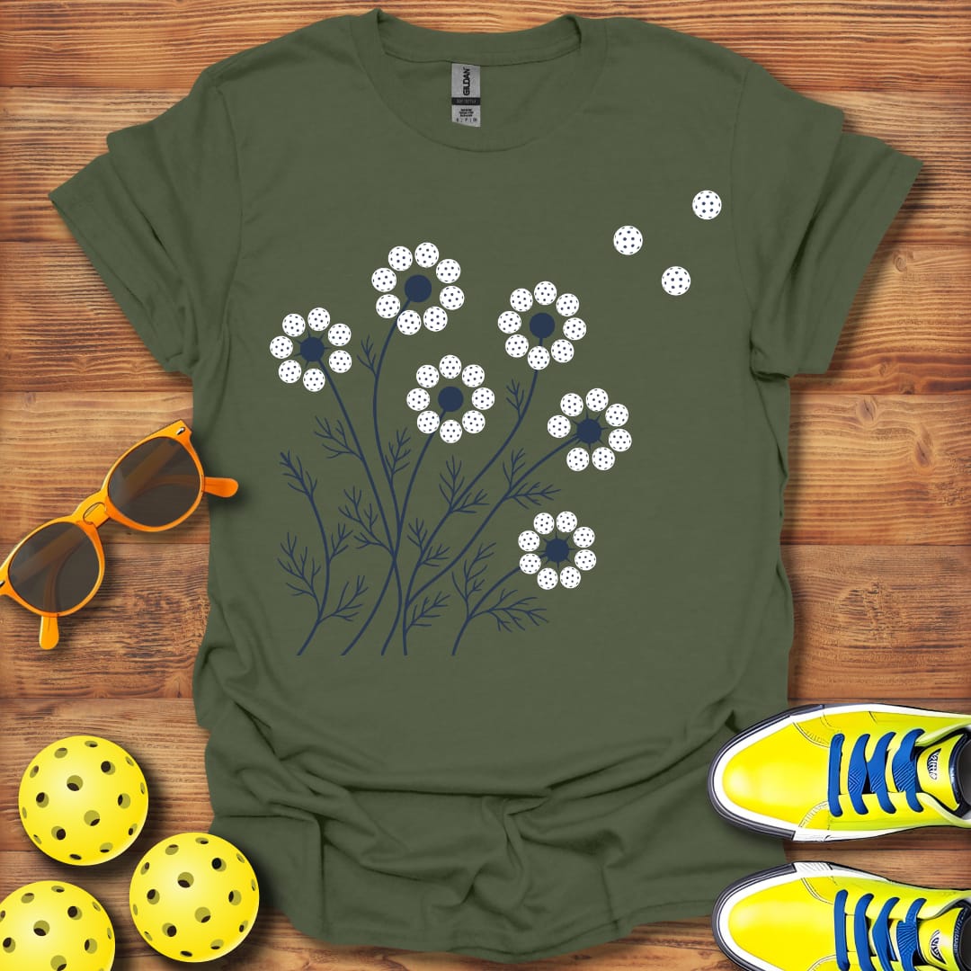 Cosmos Breeze Floral Pickleball  Unisex T-Shirt