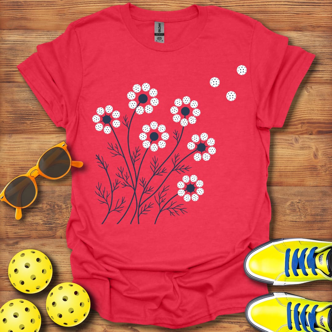 Cosmos Breeze Floral Pickleball  Unisex T-Shirt