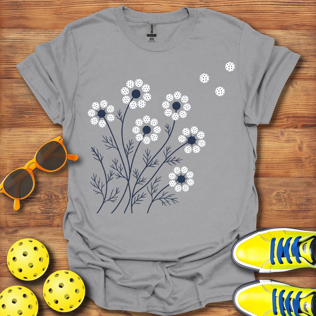 Cosmos Breeze Floral Pickleball  Unisex T-Shirt