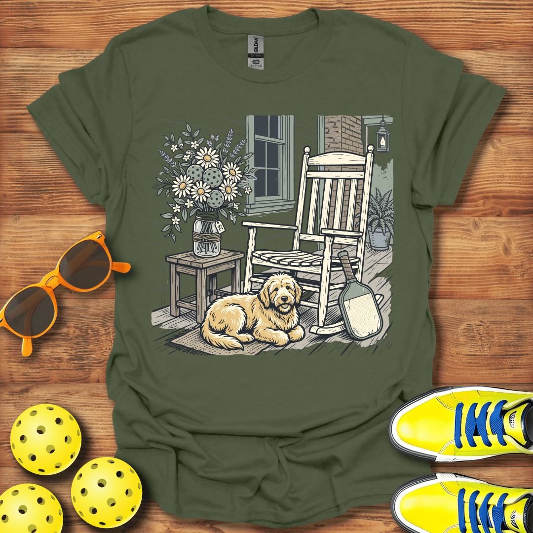 Front Porch Pickleball  Dog Unisex T-Shirt