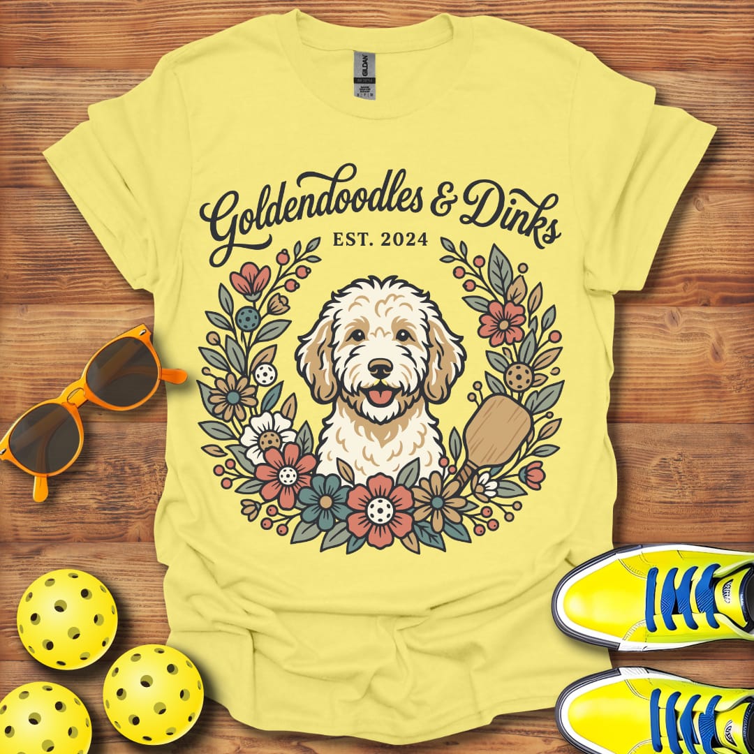 Goldendoodles and Dinks Pickleball Dog Unisex T-Shirt