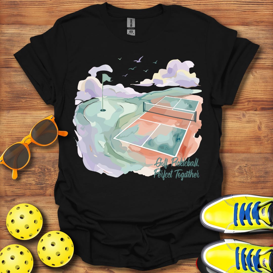 Golf Pickleball Perfect Together Watercolor Unisex T-Shirt