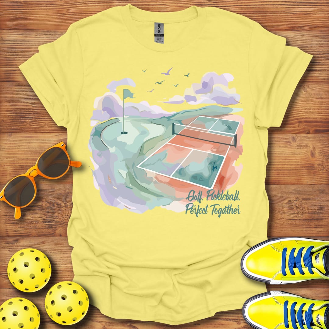 Golf Pickleball Perfect Together Watercolor Unisex T-Shirt