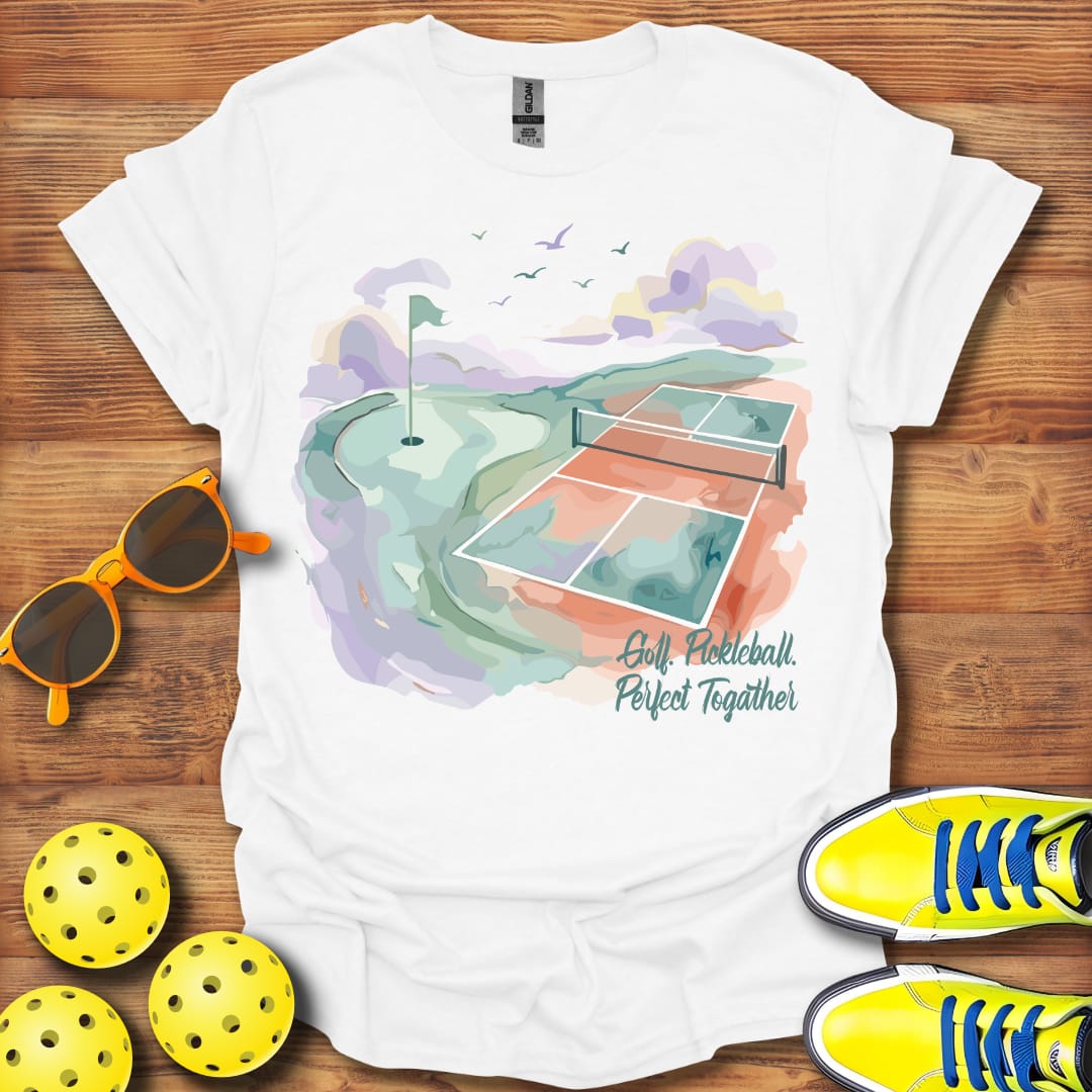 Golf Pickleball Perfect Together Watercolor Unisex T-Shirt