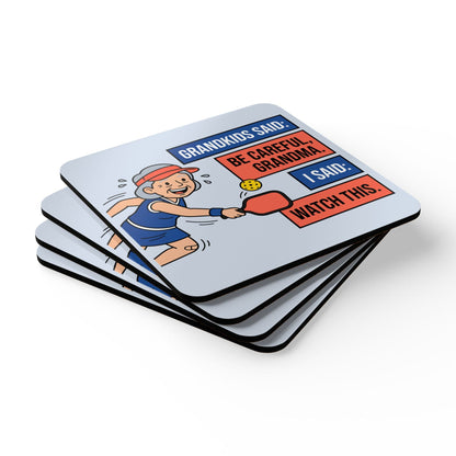 Grandkids Said Pickleball Grandma Corkwood Coaster Set