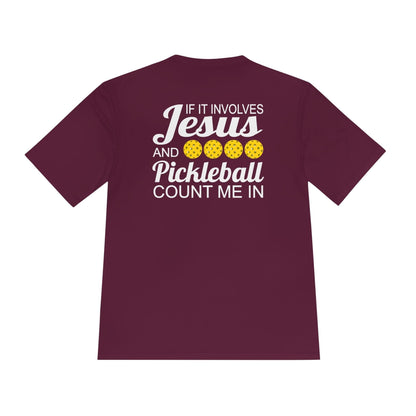 Jesus Count Me In Pickleball Moisture Wicking Tee
