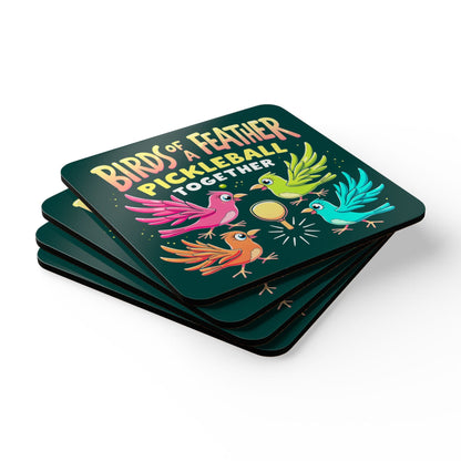 Birds of a Feather Pickleball Coaster Set