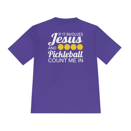 Jesus Count Me In Pickleball Moisture Wicking Tee