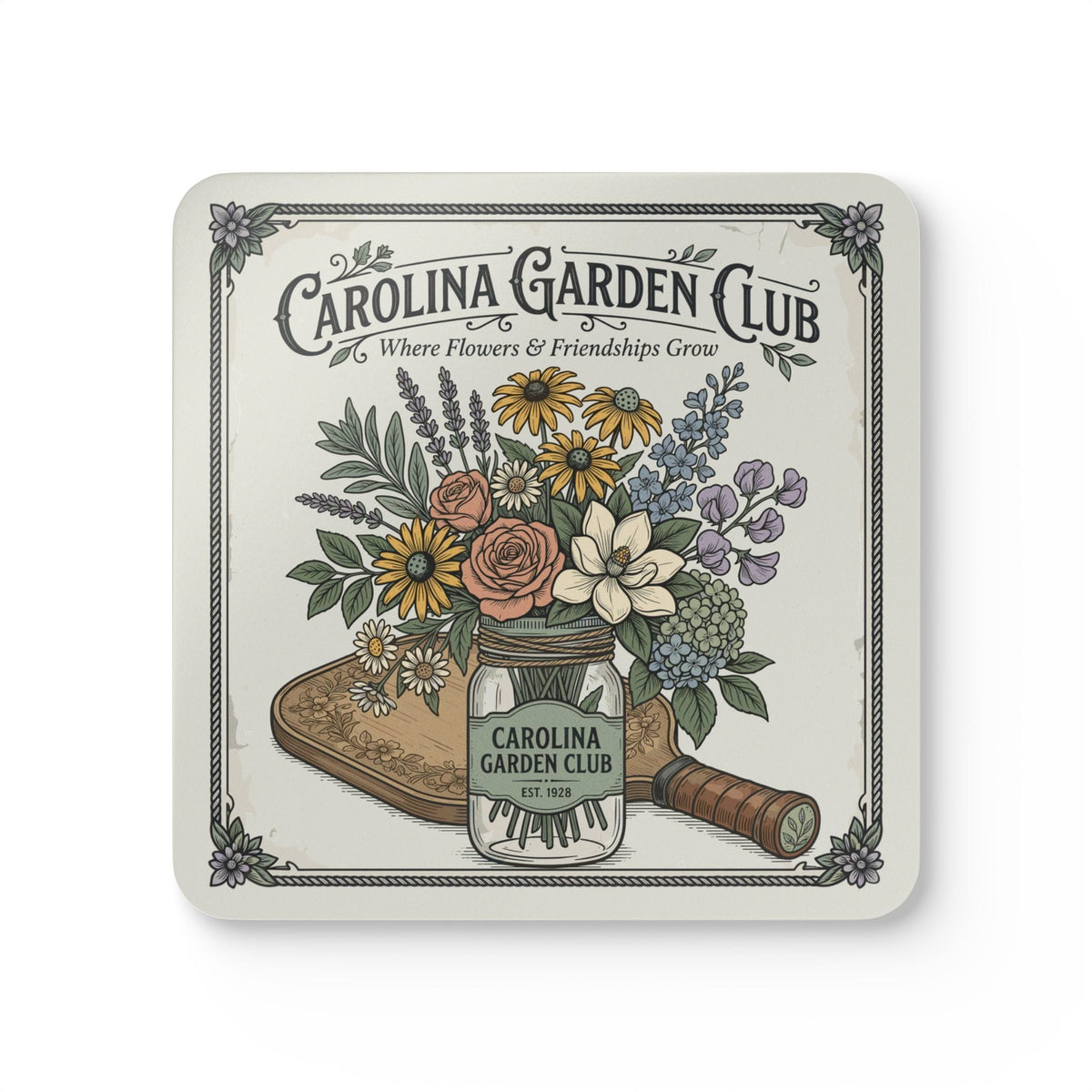 Pickleball Carolina Garden Club Coaster Set