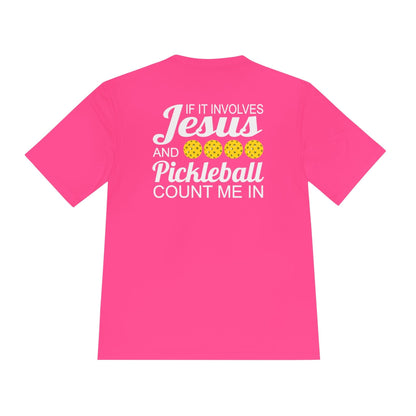 Jesus Count Me In Pickleball Moisture Wicking Tee