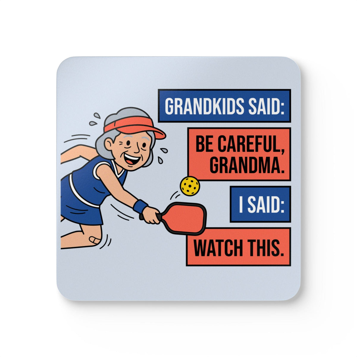 Grandkids Said Pickleball Grandma Corkwood Coaster Set