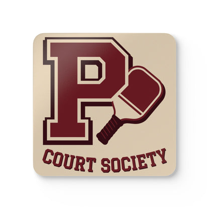 Pickleball Court Society Corkwood Coaster Set