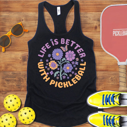 Life is Better Pickleball Racerback Tank Top