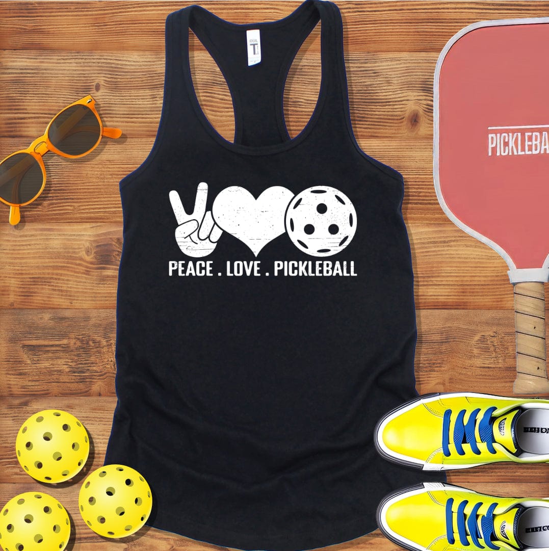 Peace, Love, Pickleball Racerback Tank Top