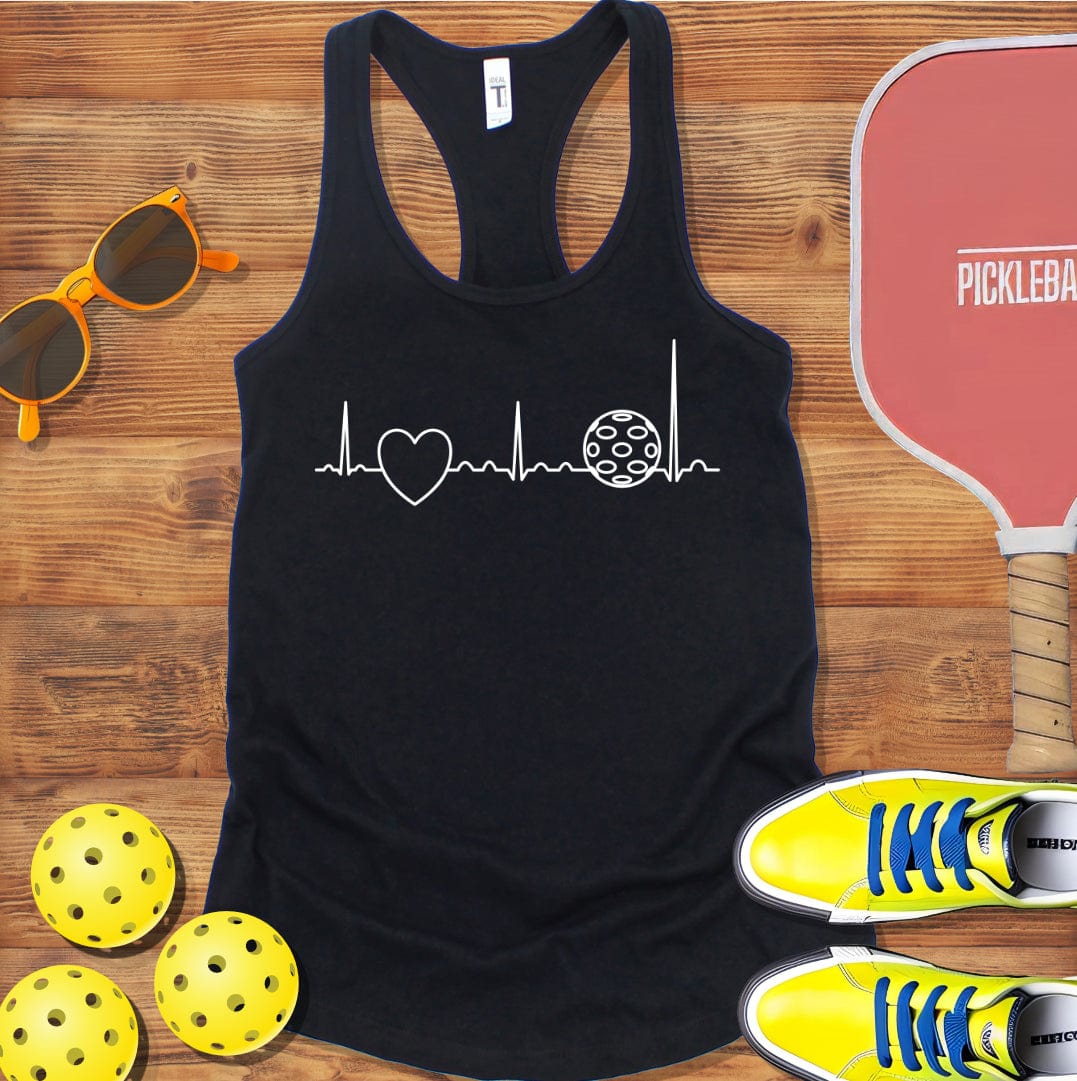 Heartbeat of Loving Pickleball  Racerback Tank Top