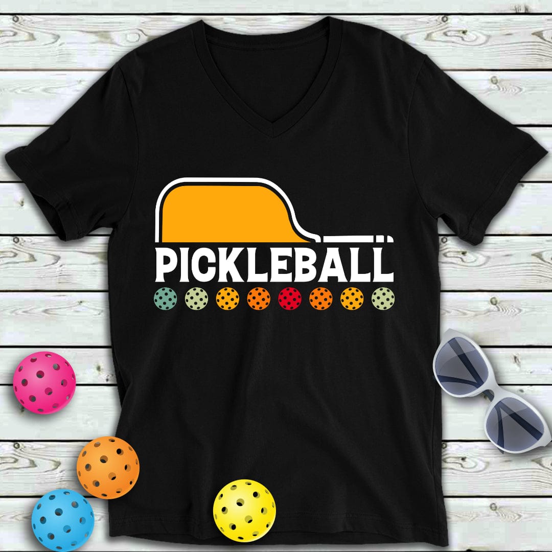 Rainbow Pickleball V-Neck Tee