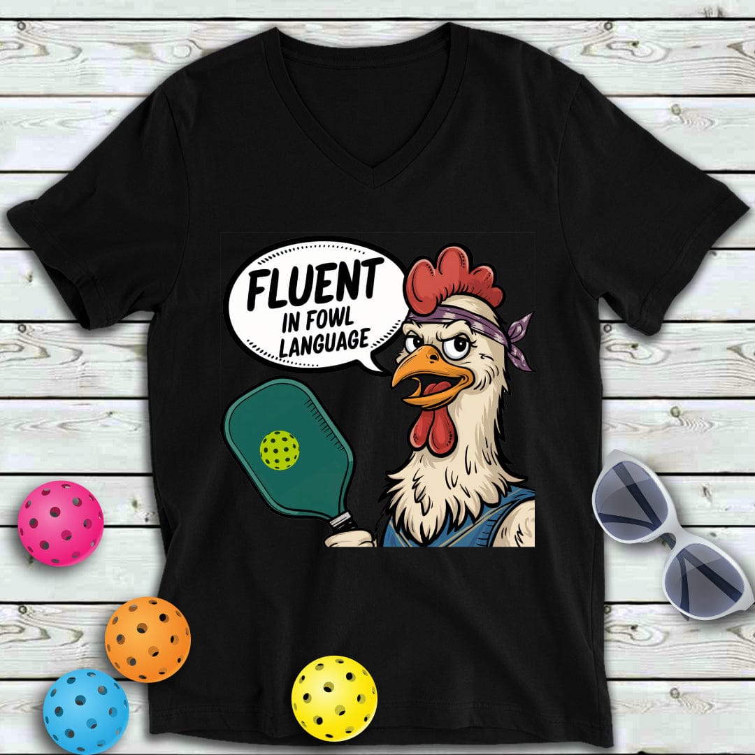 Fowl Language Pickleball  V-Neck Tee