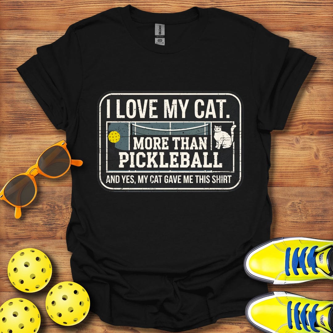 Distressed Cat Pickleball T-Shirt