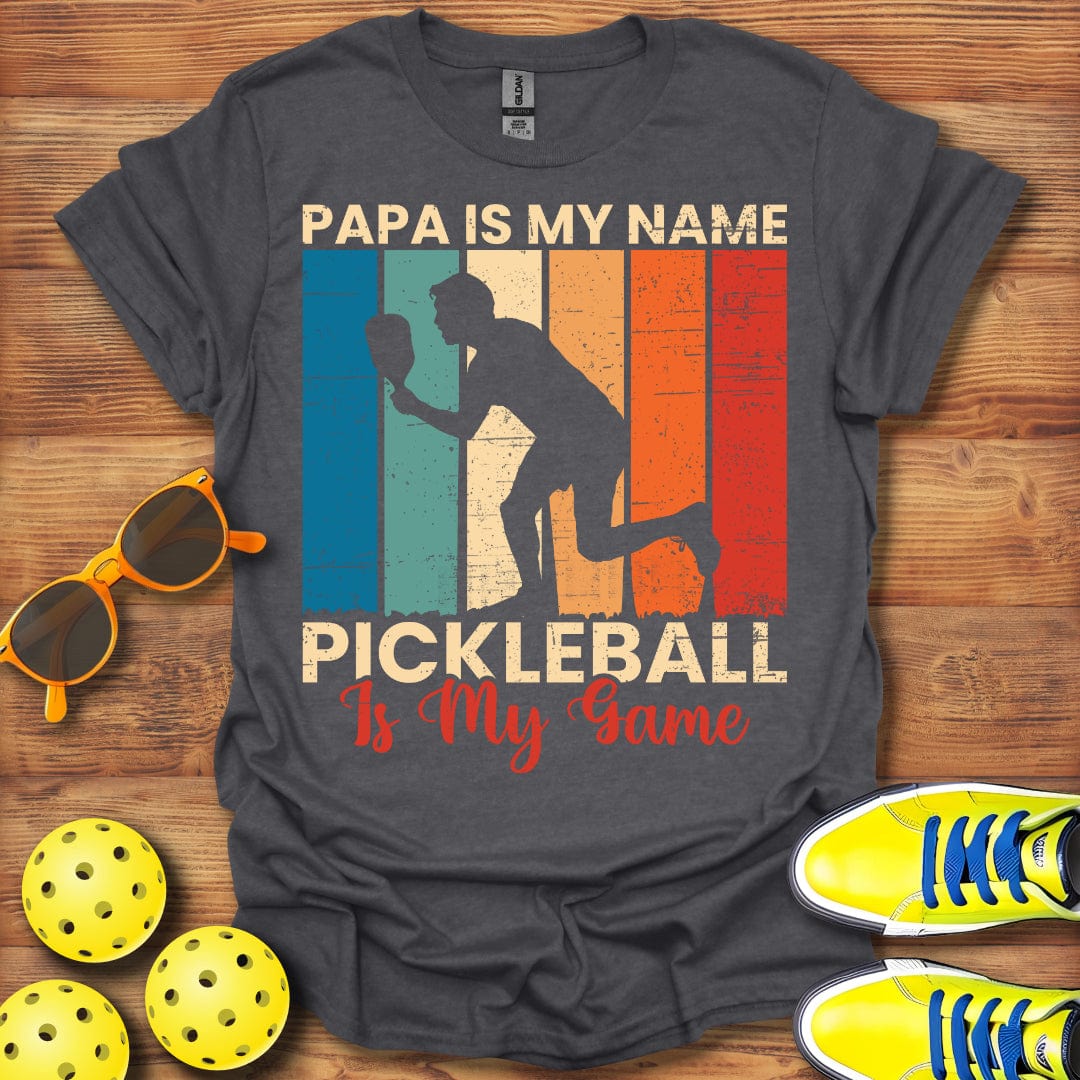 Papa Name Pickleball  Game T-Shirt