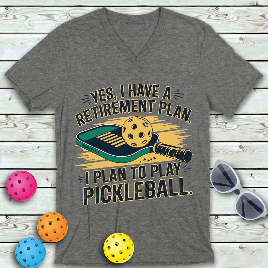 My Retirement Plan Pickleball V-Neck Tee